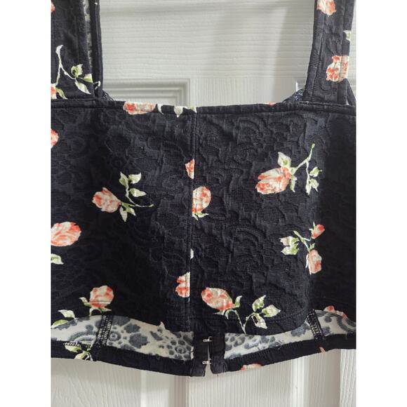 Urban Outfitters Kimchi Blu Bustier Crop Top Tank Hook and eye closure black L - Picture 8 of 9